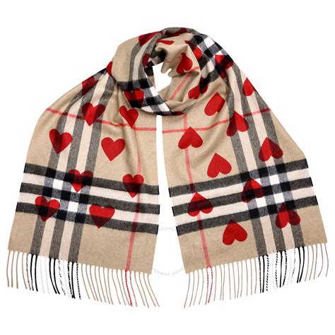 burberry scarf red hearts|genuine burberry scarf.